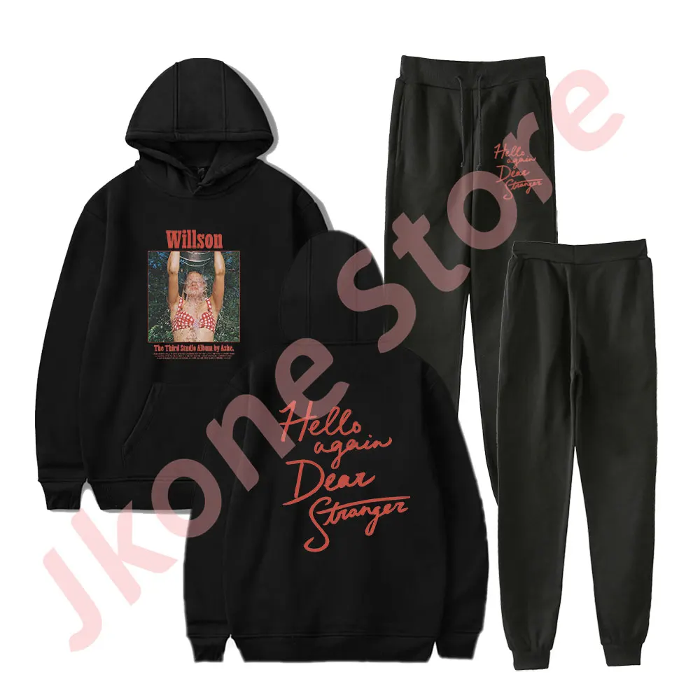 Singer Ashe Willson Album Logo Merch Hoodies Jogger Pants Set Unisex Fashion Casual HipHop Streetwear