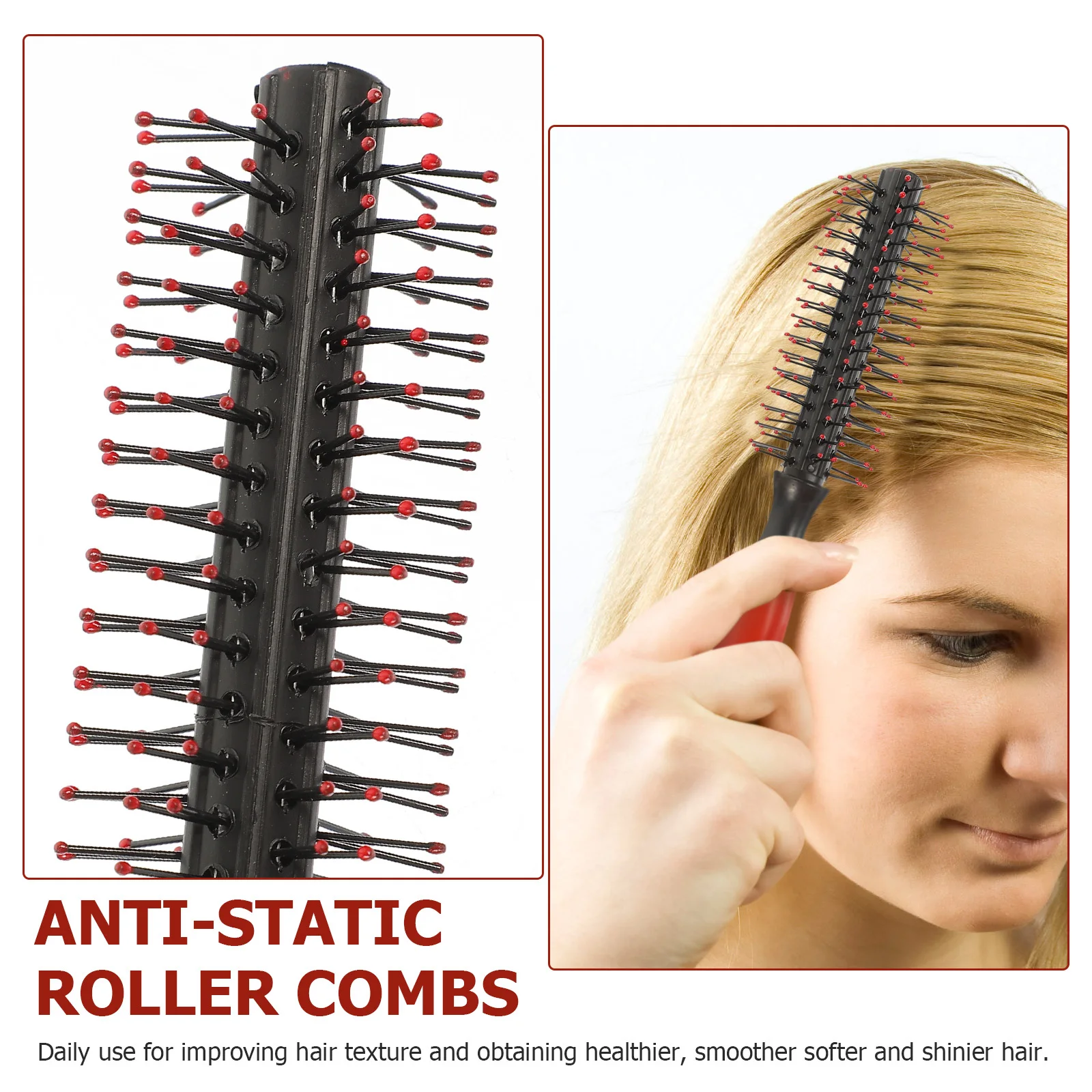 

6Pcs Roller Hair Brushes Detangling Anti-Static Blow-Dry Hairdressing Combs Salon Hair Roller Brushes Scalp Massage