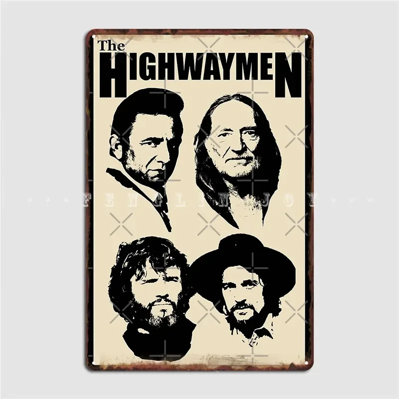 Outlaw Country Super Group The Black Stencil-2 Poster Metal Plaque Club Mural Classic Garage Decoration Tin Sign Posters