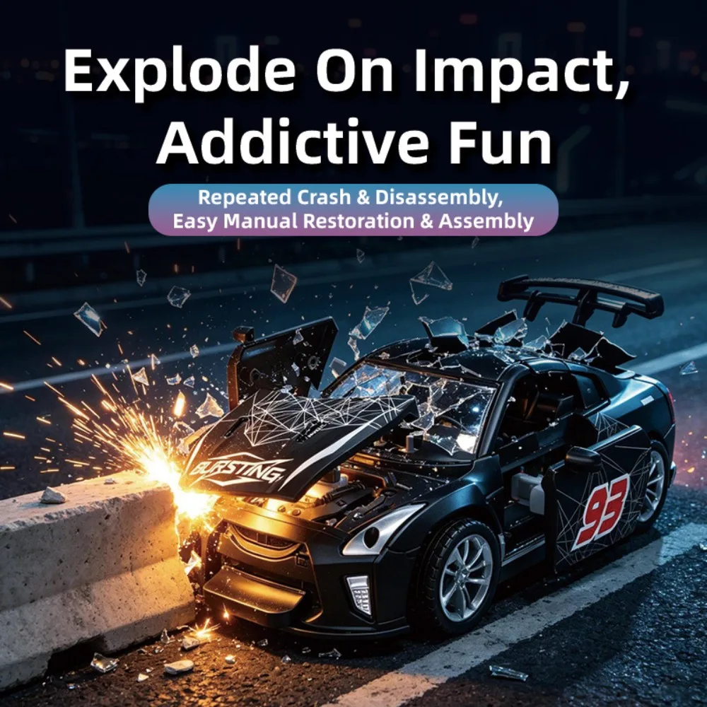4WD Remote Control Stunt Racing Car Toy Drift Detachable Restorable RC Vehicle with LED Light Effects Interactive Play Toy