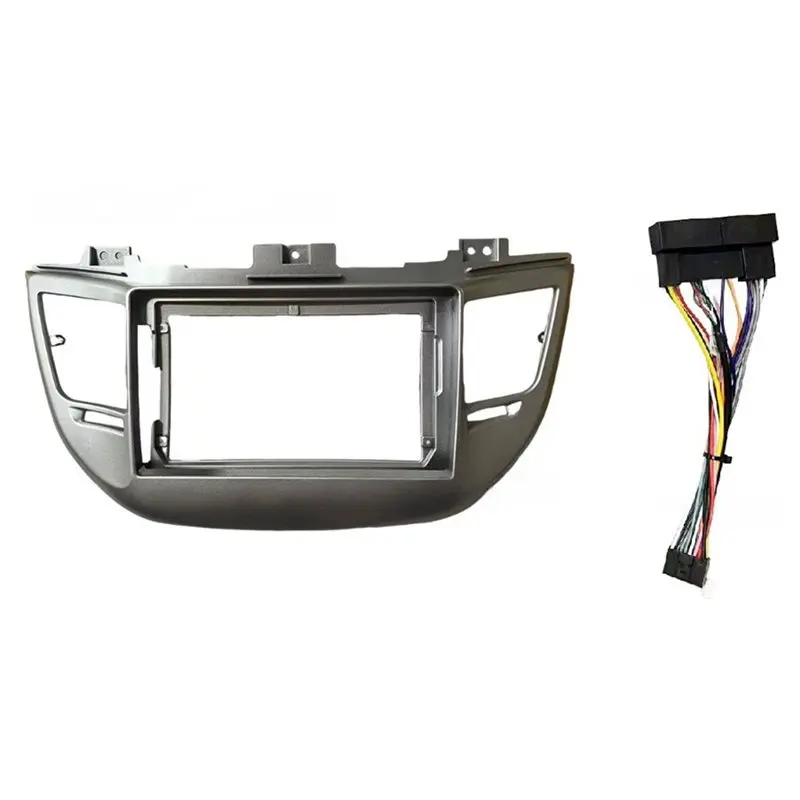 

AS57-For Tucson 2015-2018 Left-Hand Drive 9 Inch Car Radio Fascia With Power Cord Dash Kit Panel