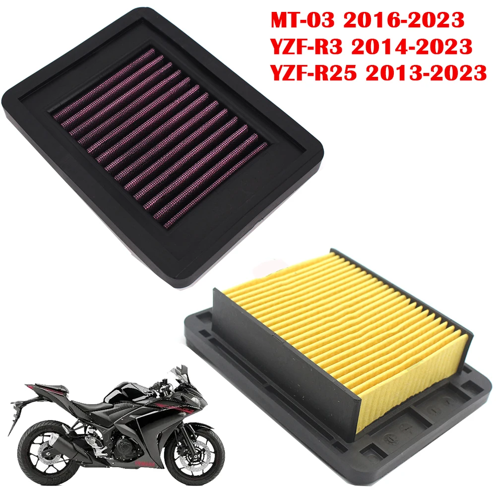 

Motorcycle Replacement Engine Air Filter Element Air intake Filter Cleaner For Yamaha MT-03 YZF-R3 YZF-R25 ABS 2016-2023