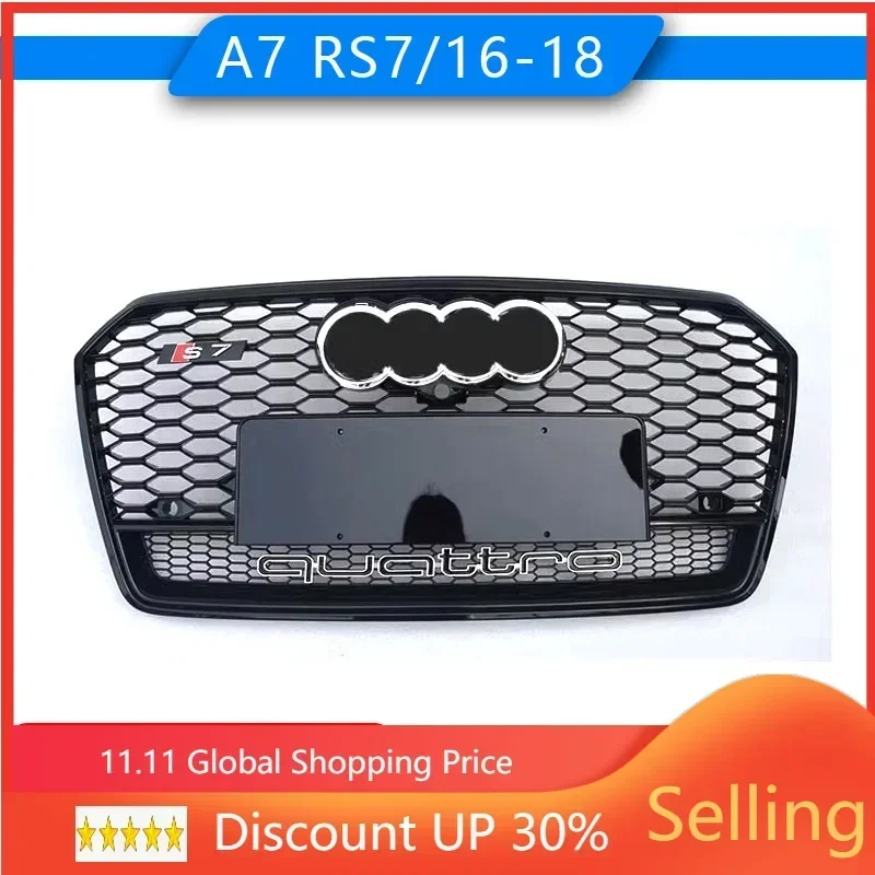 Car Front Bumper Grille Grill For  Audi  A7  2015-2018 Hot Rod Auto Salon upgrade RS7 Quattro auto Racing grills