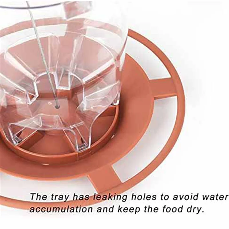 AEE8-وحدة تغذية الطيور البرية، وحدة تغذية الطيور الخارجية المقاومة للسنجاب، وحدة تغذية الطيور البرية المعلقة مع سقف على شكل دائري #4