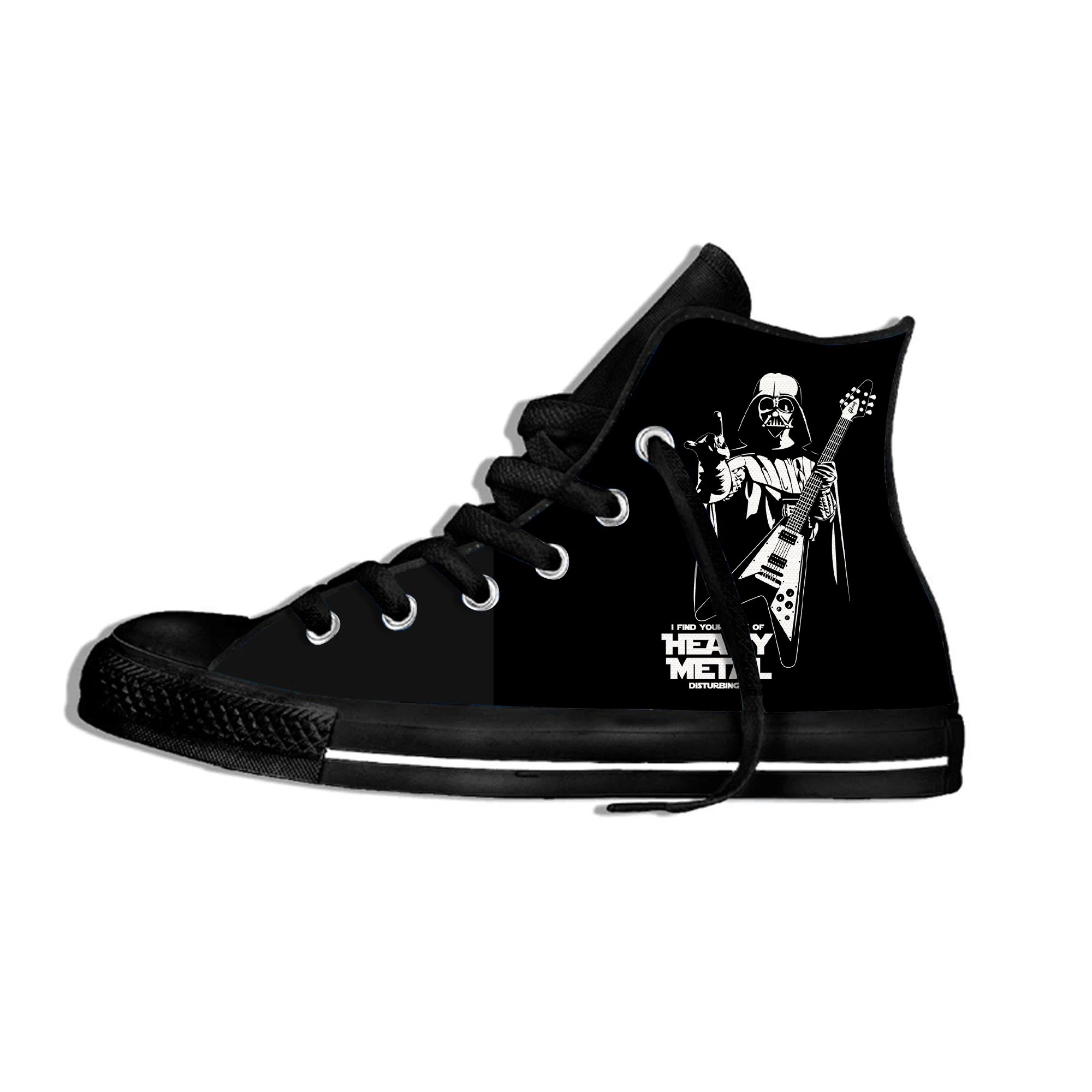 Hot I Find Your Lack of Heavy Metal Disturbing Harajuku Lightweight High Top Canvas Shoes Men Women Casual Breathable Sneakers