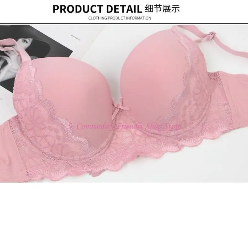 85AE Large Size Bra Underwire Push Up Lingerie with Adjustable Straps Detail Breathable Women's Brassiere Color