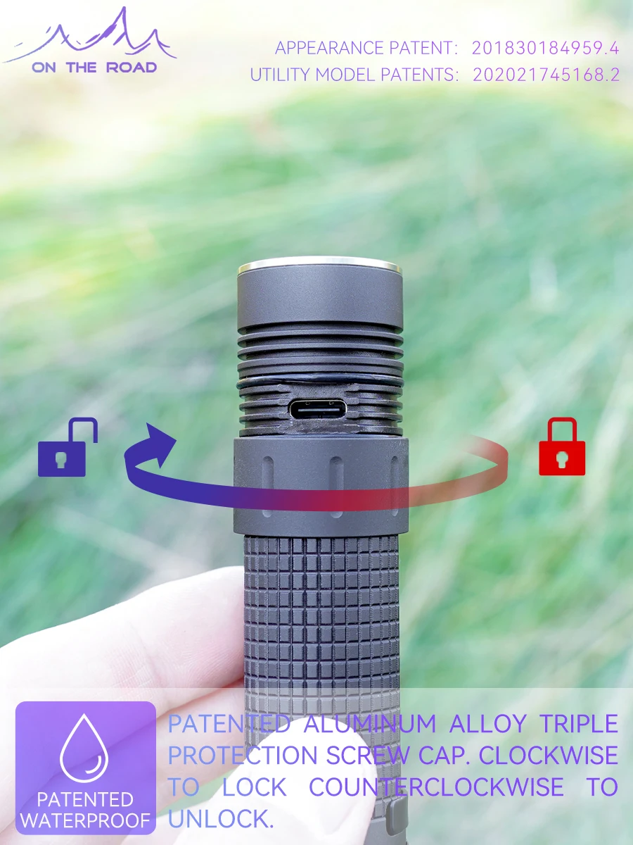 ON THE ROAD M9X mini strong light flashlight 21700 small flashlight USB direct charge outdoor waterproof bodyproof super bright