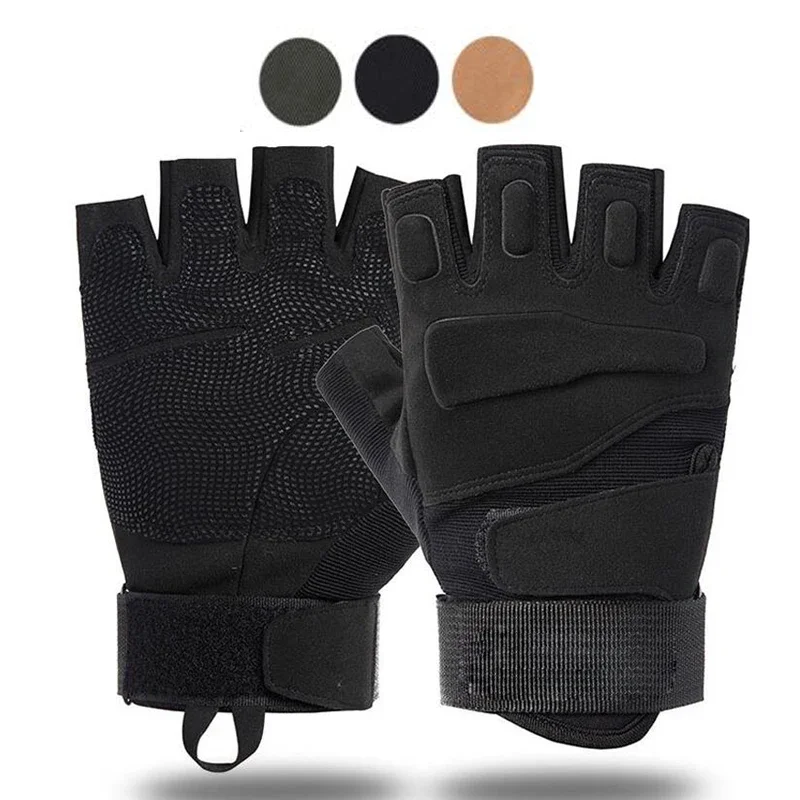 Outdoor Cycling Tactical Fingerless Gloves Men's Anti-Skid Half Finger Military Shooting Mittens Male SWAT Fighting Combat Glove