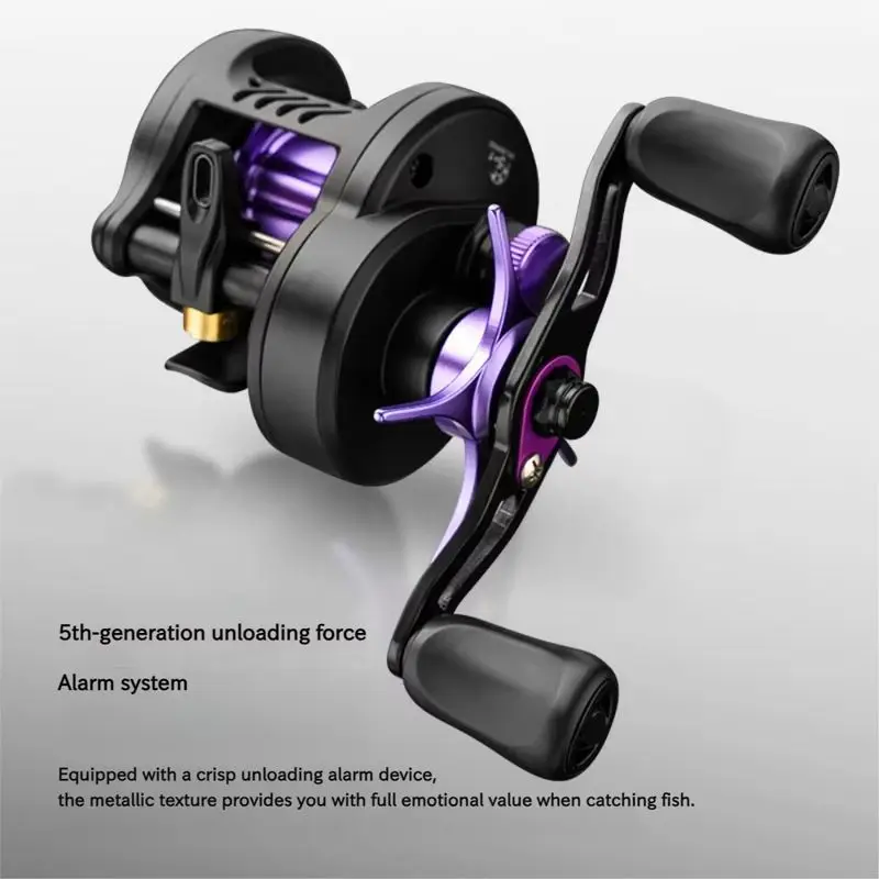 

New DC Electronic Brake Baitcasting Reel Anti Backlash Long Cast With Sound Alert Led Light Gear Ratio 5kg Drag 5+1 Bearings
