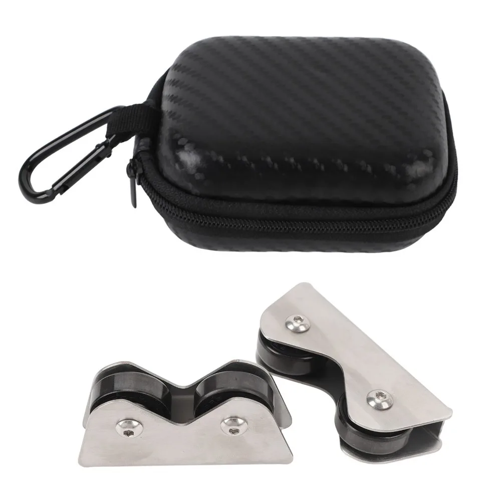 

2PCS Stainless Steel Billiard Cue Roller With Storage Bag Silver Billiard Cue Straightness Checker Dual Roller Set