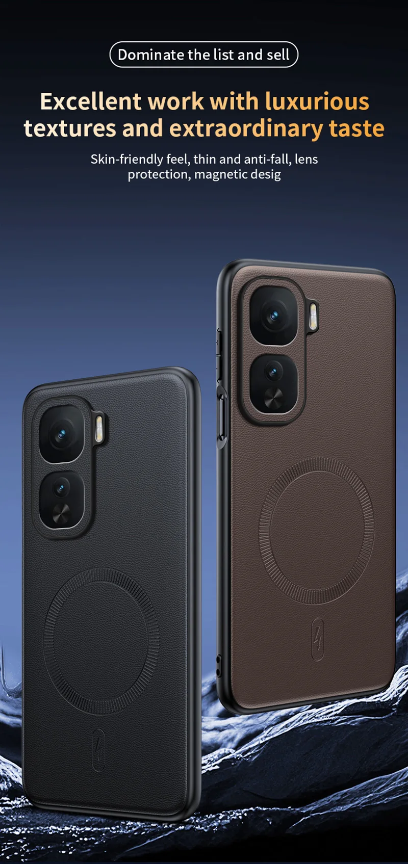 Für VIVO IQOO Neo 10 Pro Plus: Magnetische Schutzhülle aus Leder, Anti-Fingerabdruck, rutschfest, aus PC+TPU. – Detail 5