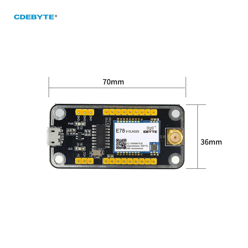 Lorawan SOC Test Board Kit 915MHz ASR6601 with Antenna CDEBYTE E78-915TBL-02 21dbm 5.6KM  Low Power USB To TTL