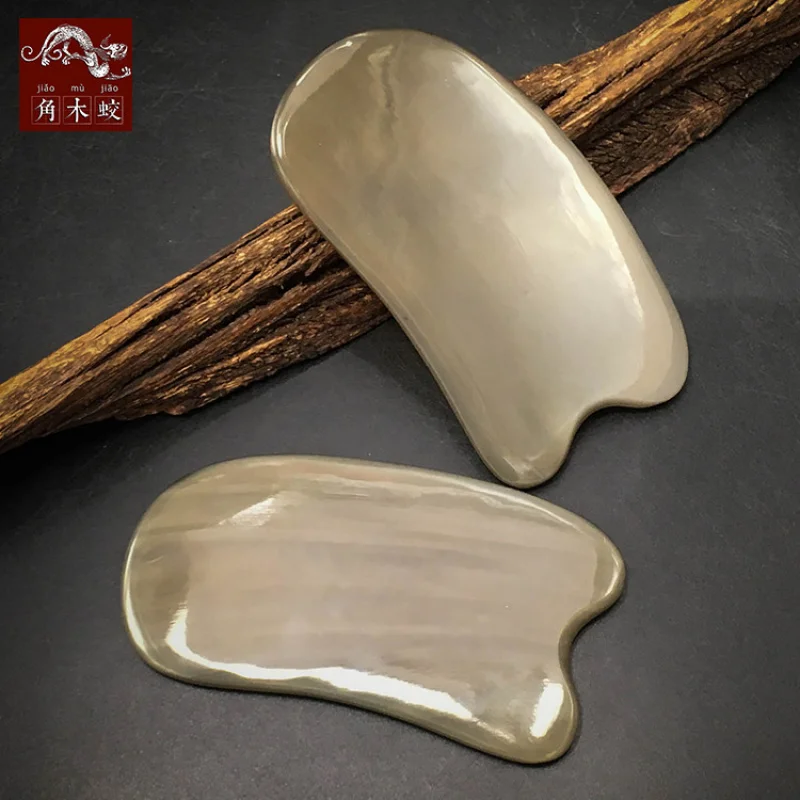 Jiaomu Jiao White Yak Horn Scraping Board, Thickened Version, Massage Beauty Tool