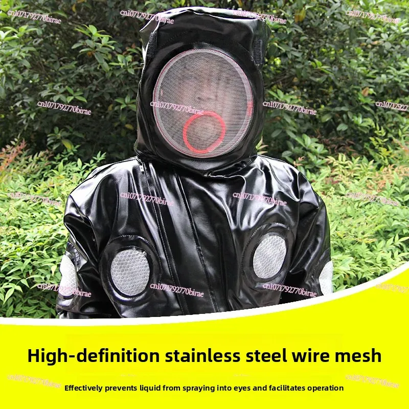 A Full Set of Breathable Anti-bee One-piece for Wasp Clothes Thickened Heat Dissipation Beekeeping Clothes  Fans Can Be Added.