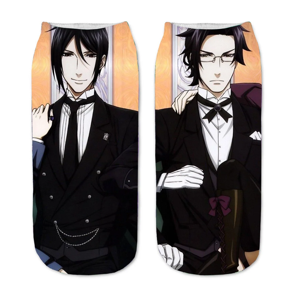 Men Women Socks Anime Black Butler 3D Printed Ciel Cartoon Straight Socks  Short Sock teenager Kawaii Party Gift  Ankle Sock