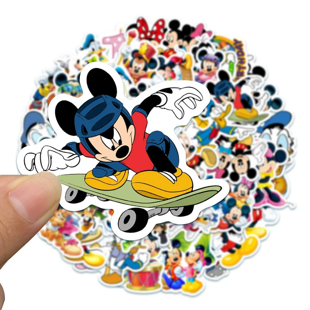 10/30/50 Uds. Pegatinas de Mickey Mouse de Anime, Divertidas Pegatinas de Dibujos Animados de Disney, Pegatinas para Motocicleta, Guitarra, Equipaje, Coche, Pegatinas de Graffiti Lindas, Juguete