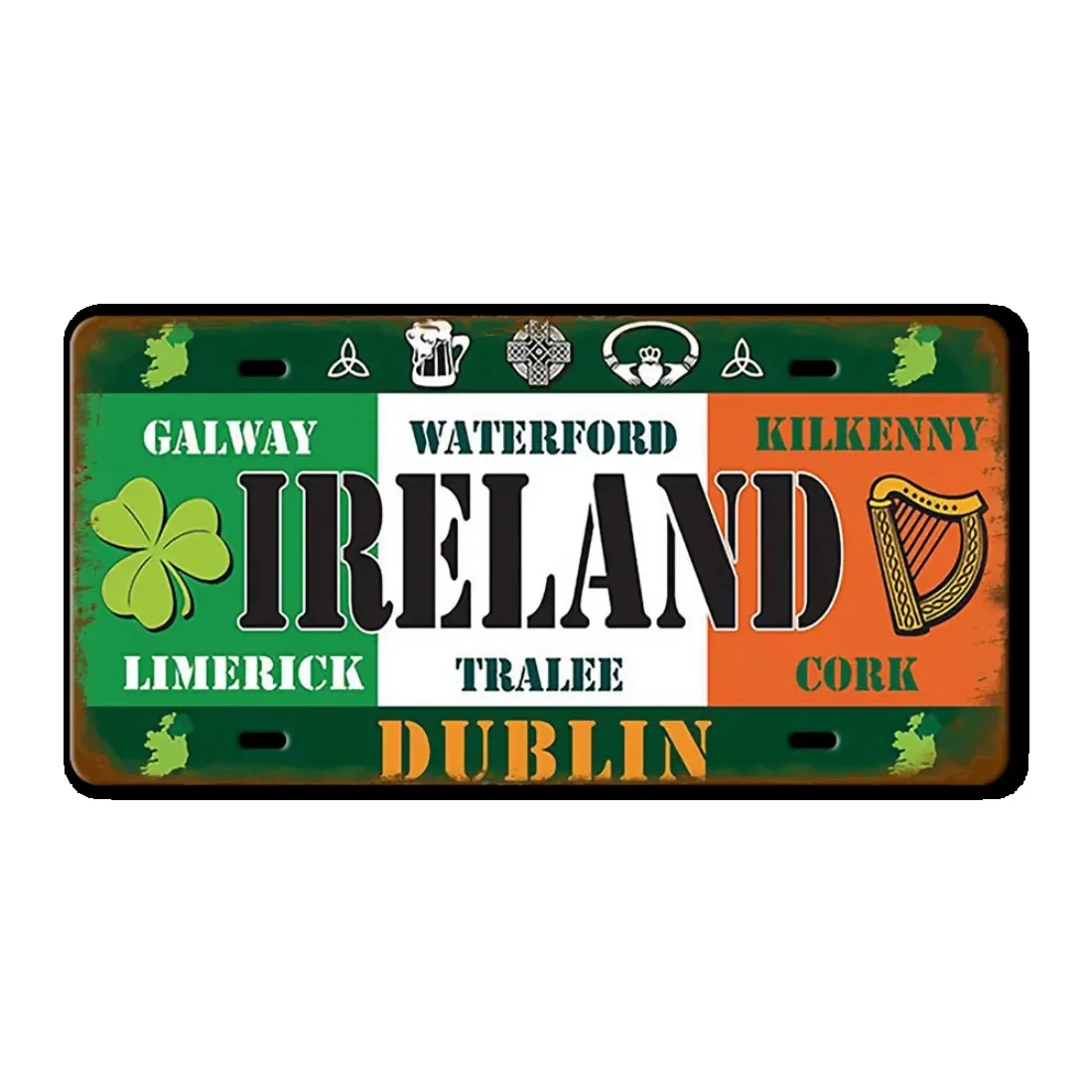 لوحة تين تسجيل فرنسا روسيا إسبانيا علامة معدنية ألمانيا الولايات المتحدة الأمريكية علم الدولة لوحة ترخيص لجدار المنزل مطعم الحرفية ديكور