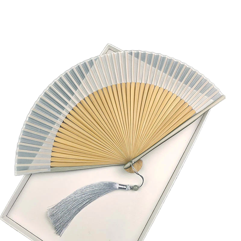 Small Silk Fan Portable Women Gift Hand Silk Fan 21cm 22cm Bamboo Ventilador Chinese Summer Small Hanfu Fans Abanicos Para Boda