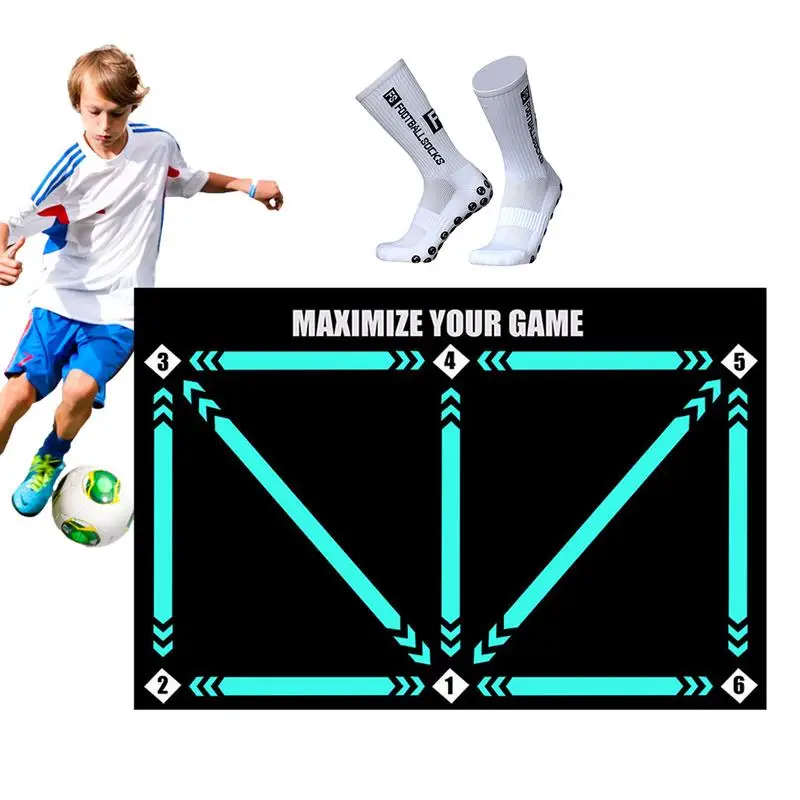 

Football Training Mat Non Slip Football Mat Kid Adults Dribble Training Mat Silent Trainer Dribble Mat For Training Football Kid