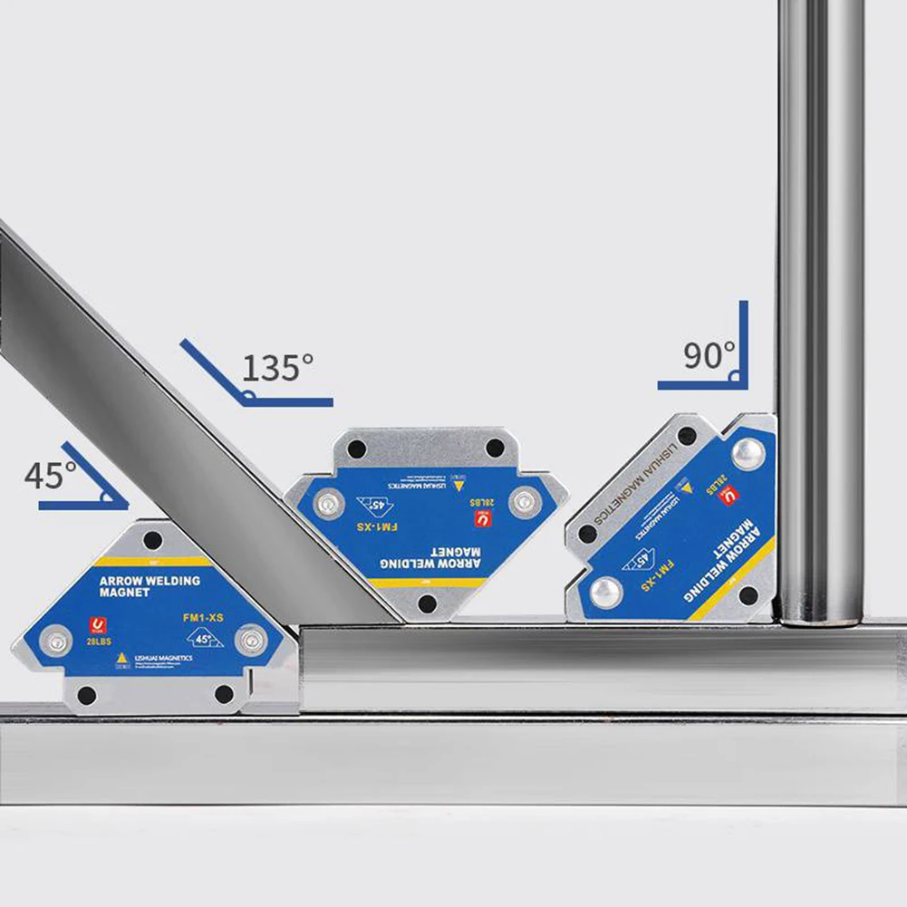 4pcs 50KG Magnetic Welding Holders Angle Solder Arrow Magnet Weld Fixer Positioner 45/90/135° Multi-angle Auxiliary Locator Tool