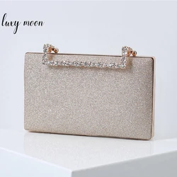 Pochette da sposa glitterata per donna borsa da sera con diamanti di lusso borsa a tracolla a catena elegante pochette e borsa ZD1904