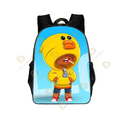 Student Backpack Cartoon Anime Kids Knapsack Stars Leon Spike Schoolbag Game Printed High Capacity Rucksack Teens School Bookbag