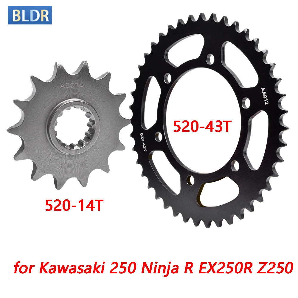

520-14T 520 43T Motorcycle Front Sprocket Gear Wheel for Kawasaki Z250 250 Ninja R EX250R