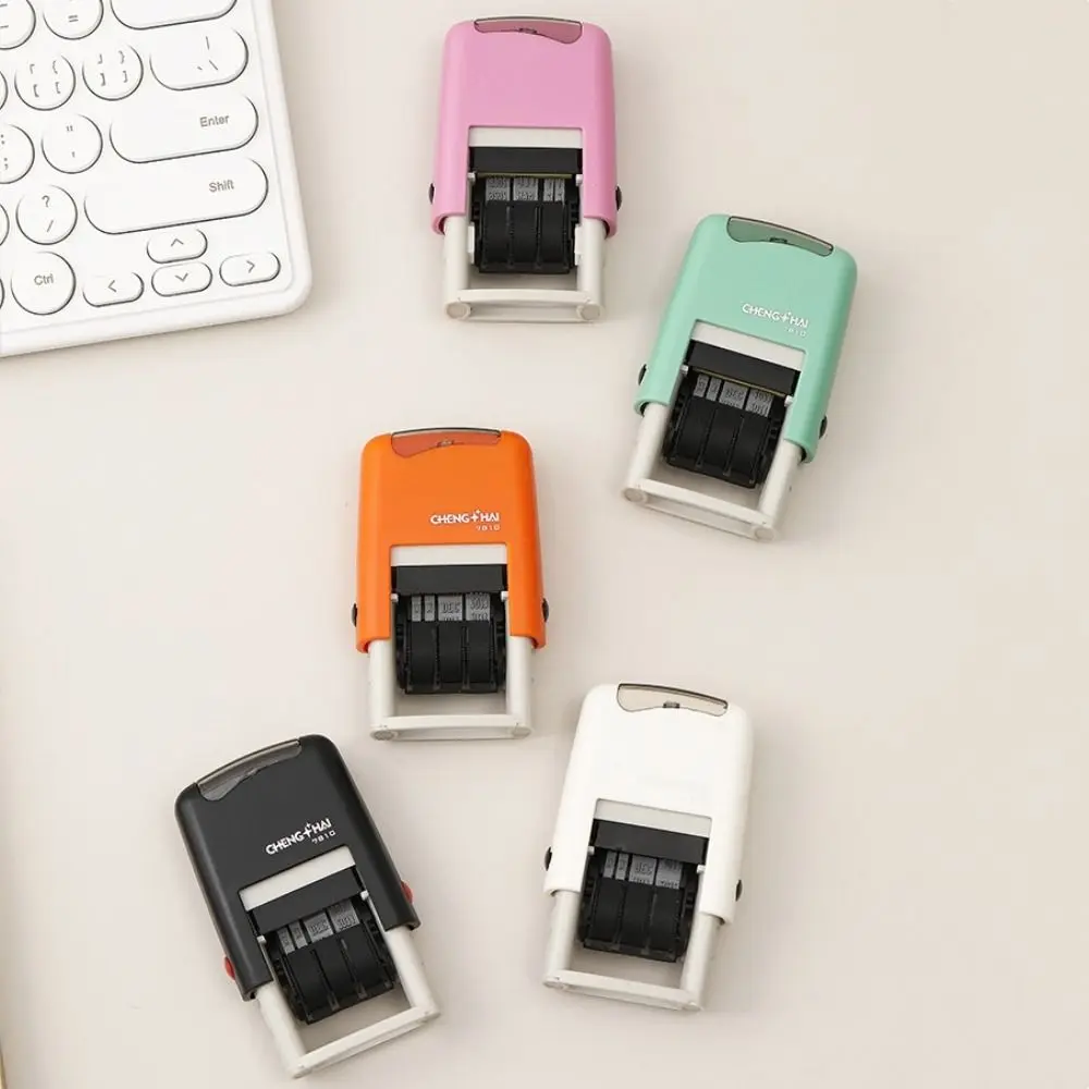 Sellos de fecha de retorno de tinta automático, cuenta de mango, versión en inglés, sellos autoentintados, sello de rueda de fecha de carrera suave ajustable