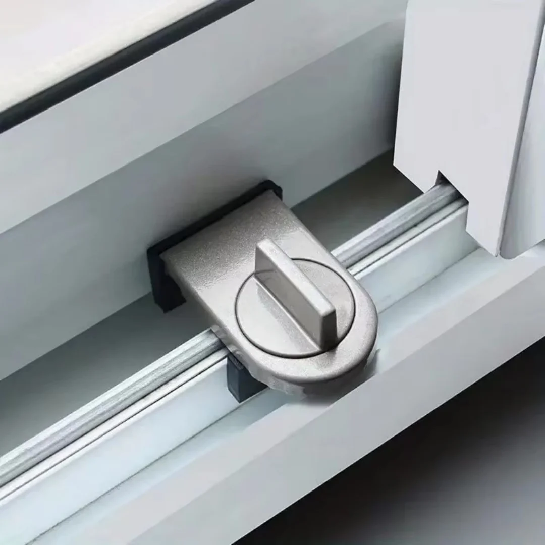 2Pcs Sliding Door Window Safety Lock, Metal Adjustable Security Door Locks Anti-theft Protection Lock Home Safety Latches ﻿