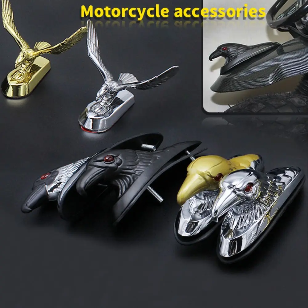 Metal Motorcycle Eagle Head Aluminum Chromium Plating Universal Front Mudguard Decoration Durable Realistic