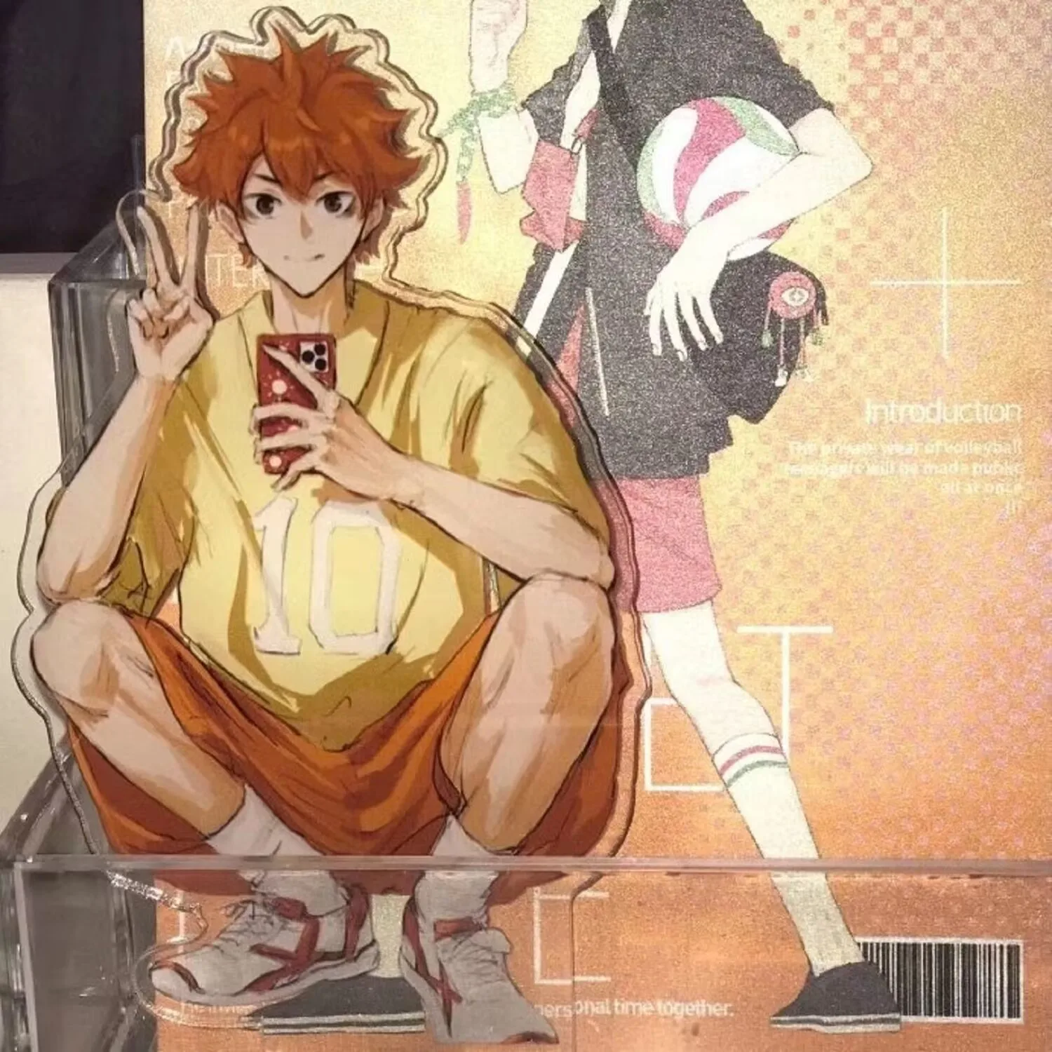 "하이큐!!" 탁상 장식 만화 및 애니메이션 "Hyuga Shoyo, Kageyama Hikaru"는 고품질 아크릴로 만들어졌습니다.