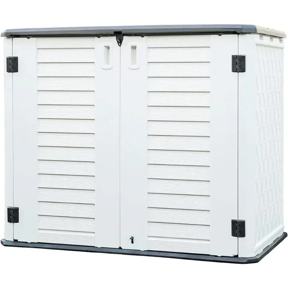 

Shed, Outdoor Storage Shed - Horizontal Storage Box Waterproof for Garden, Patios, Backyards, Multi-Opening Door for Storage