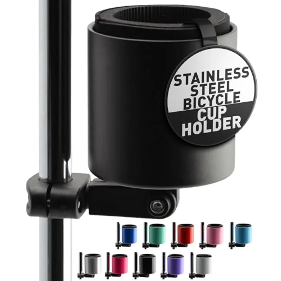 

Kroozie Deluxe Держатель для велосипедных бутылок Универсальный держатель для велосипедных чашек из нержавеющей стали для рулей для вертикальных или угловых рулей и напитков