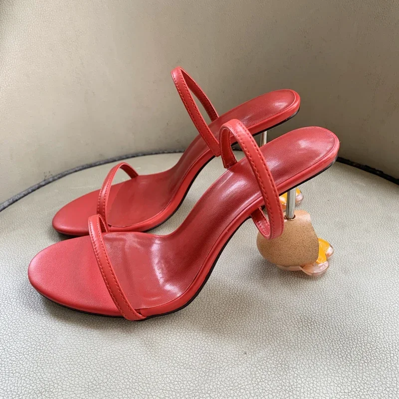 Summer Strappy Sandals Open Toe High Heels Strange Heel Egg Designer Modern Shoes Mules Pull On Slippers Plus Size Schuhe Damen
