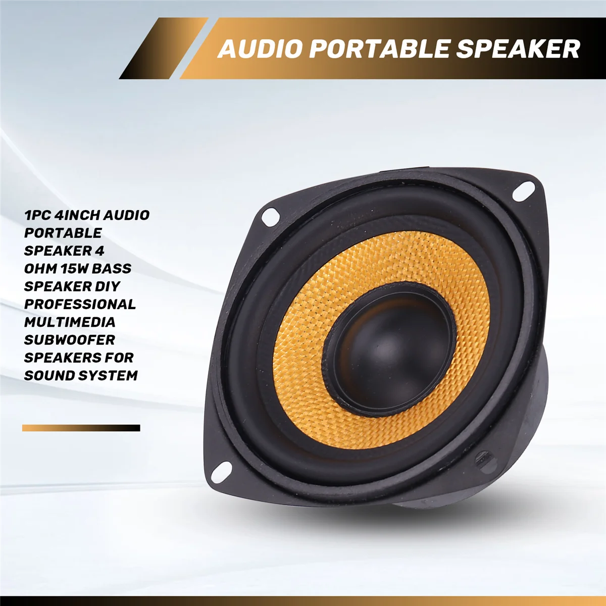 SMIEA 1 шт. 4-дюймовый аудио портативный динамик 4 Ом 15 Вт басовый динамик DIY профессиональный мультимедийный сабвуфер динамики для звуковой системы