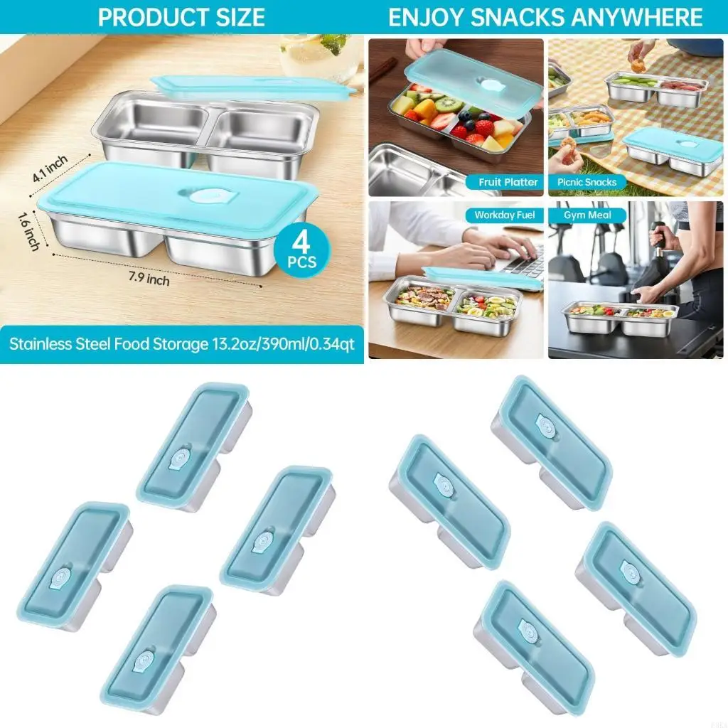   4 Untarnished Hygienic Separated Trays Developed For Portion Control And Storage