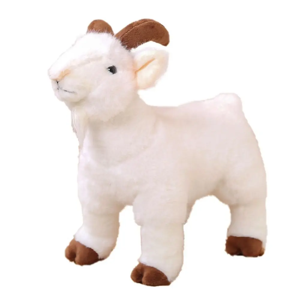 PP Cotton Baby Goat Plush Doll 18/30cm Stuffed Horned Sheep Plush Toys Cute Lovely Baby Goat Keychain Easter Gifts