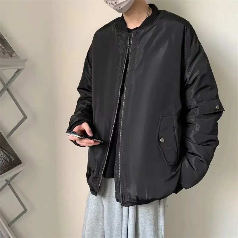 

Youth Casual Pilot Baseball Jaet Men's Cotton Workwear Loose Fit Faionable Winter Top with Zipper Cleanfit Sle Side ...