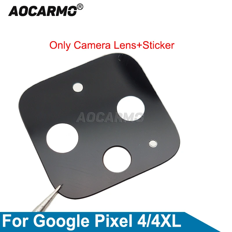 Aocarmo For Google Pixel 4 4xl 4XL 5 Rear Back Camera Lens Glass With Adhesive Sticker Replacement Part