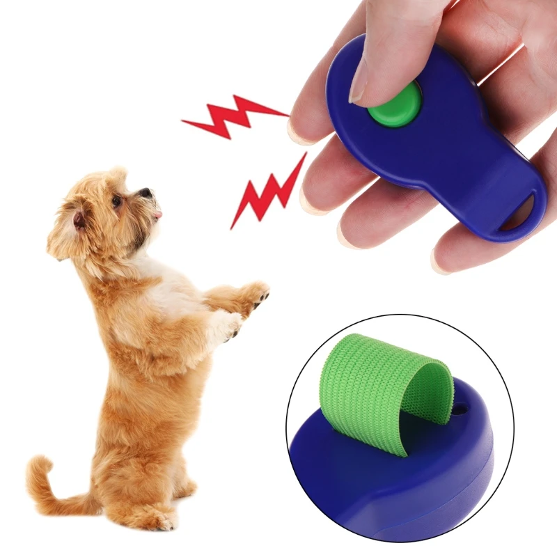 Clicker per cani da compagnia Clicker per addestramento cani con cinturino elastico per Clicker con pulsanti grandi per da