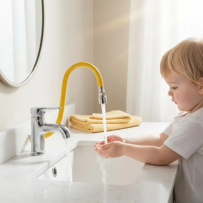 

1Pcs Water Tap Extender Stainless Steel Faucet Extension 1 Mode Adjustable Pipe Tube for Kitchen Bathroom