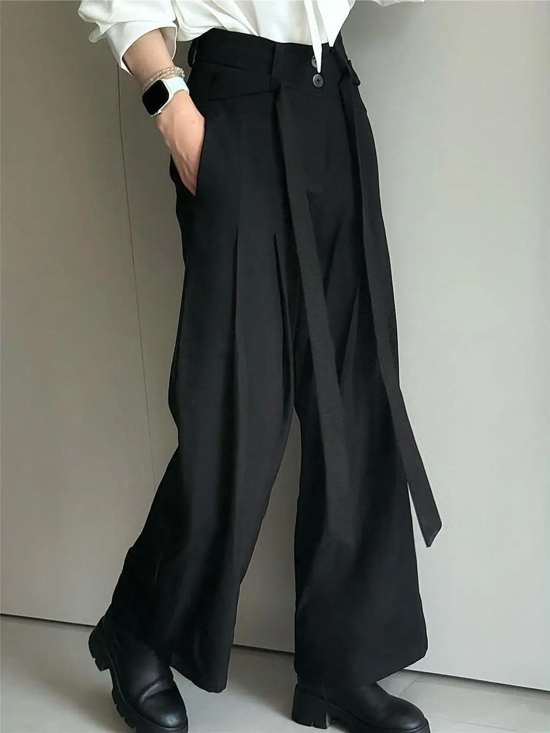 

American Retro Cleanfit Fashion Men's Casual Pants Draped Wide Leg Loose Long Trousers Straight Cut Youth Popular Autumn Wear