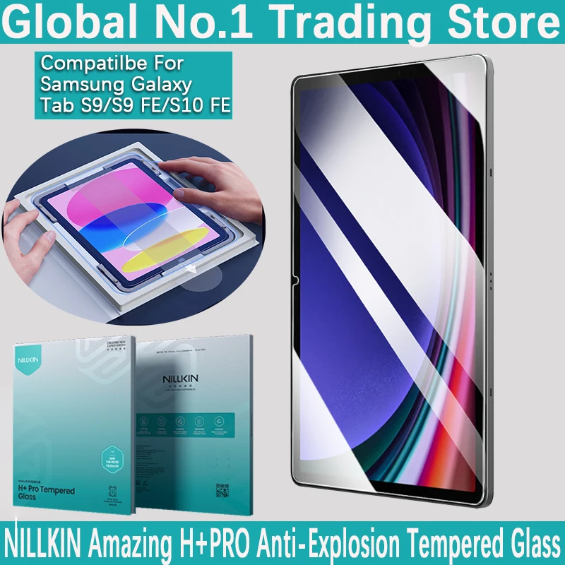 Nillkin For Samsung Galaxy Tab S10 FE S9 S9 FE H+Pro Explosion proof tempered glass protective film dust-free film compartment