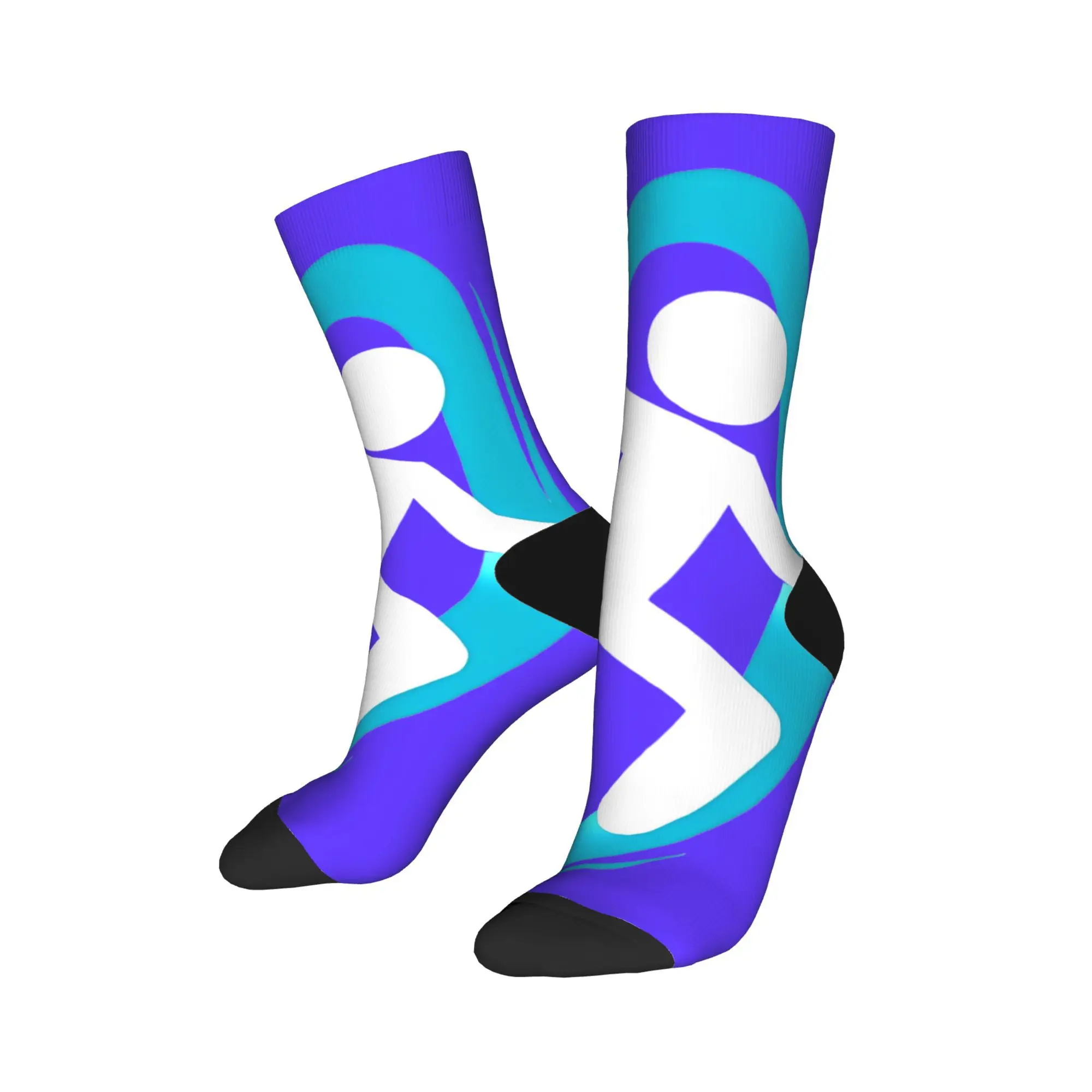 Unisex Portal 2 Video Game Accessories Socks Funny Blue Teleport Sweat Absorbing Socks Super Soft For Daily Wear