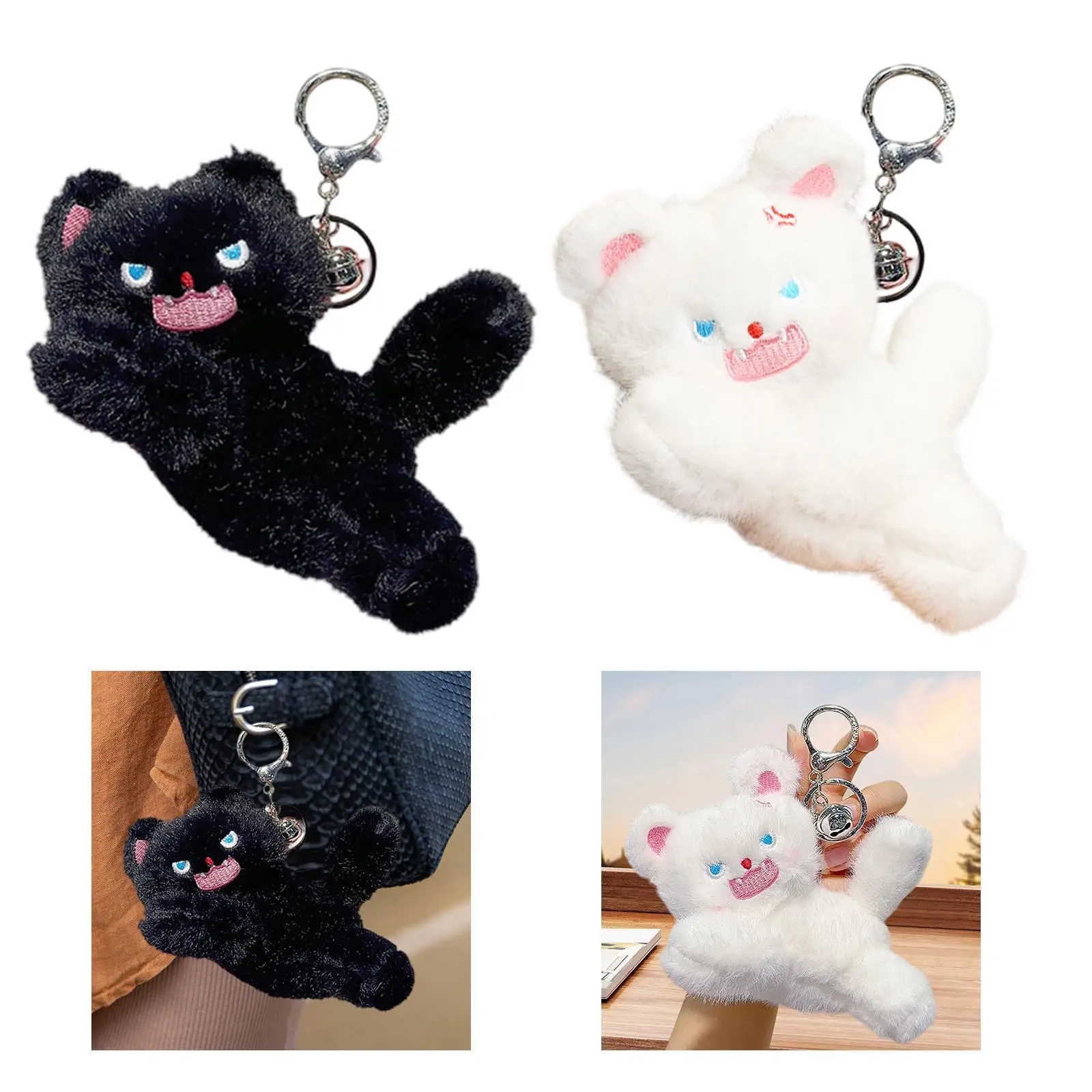 Cat Keychain Creative Ideal Gift Decorative Bag Charm Pendant Doll Key Chain