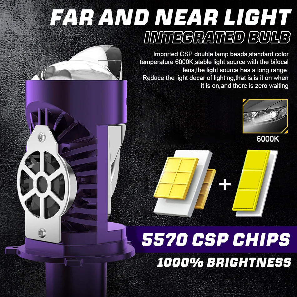 H4 LED المصباح لمبة العارض عدسة Canbus مصباح LED فائق السطوع 3800 واط 5000000LM 6000 كيلو مرحبا/منخفضة الضوء تنطبق على السيارات والدراجات النارية #3