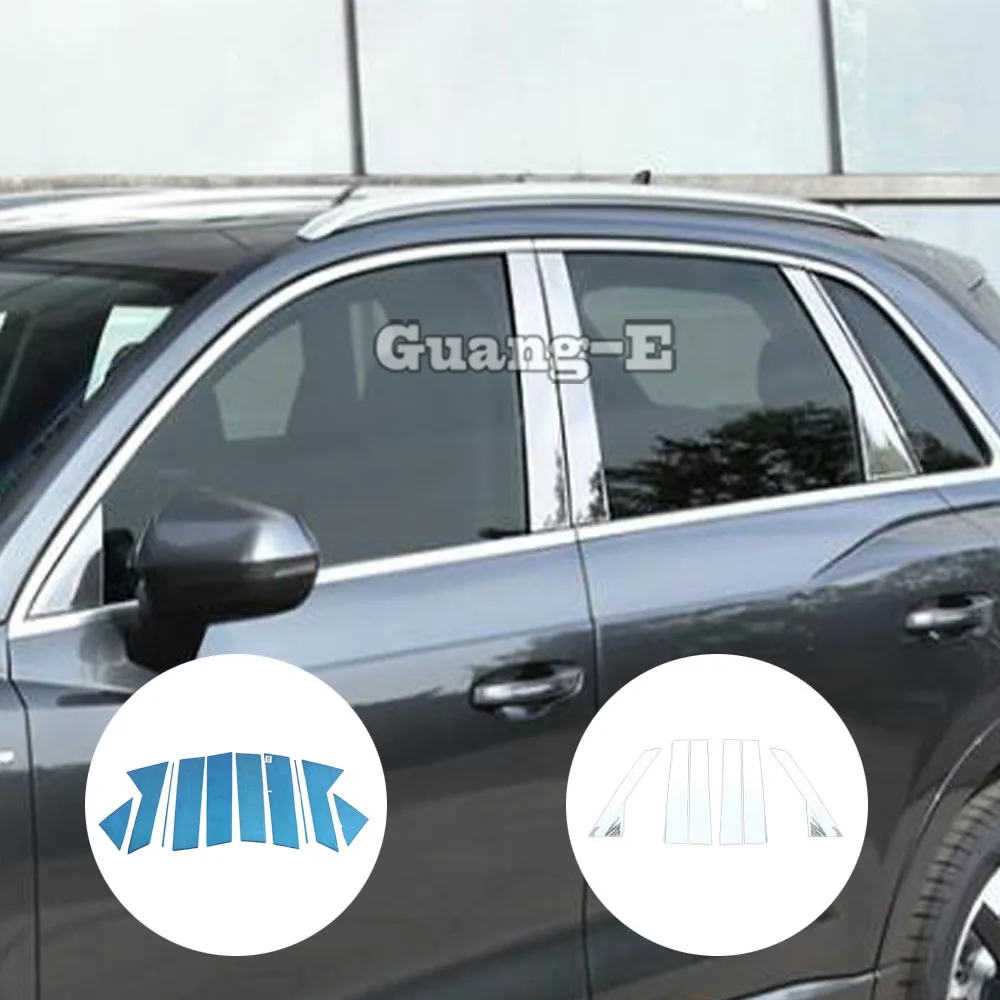 

Car Body Stainless Steel Glass Window Garnish Pillar Middle Column Strip Trim Hood For Audi Q3 F3 2018 2019 2020 2021 2022