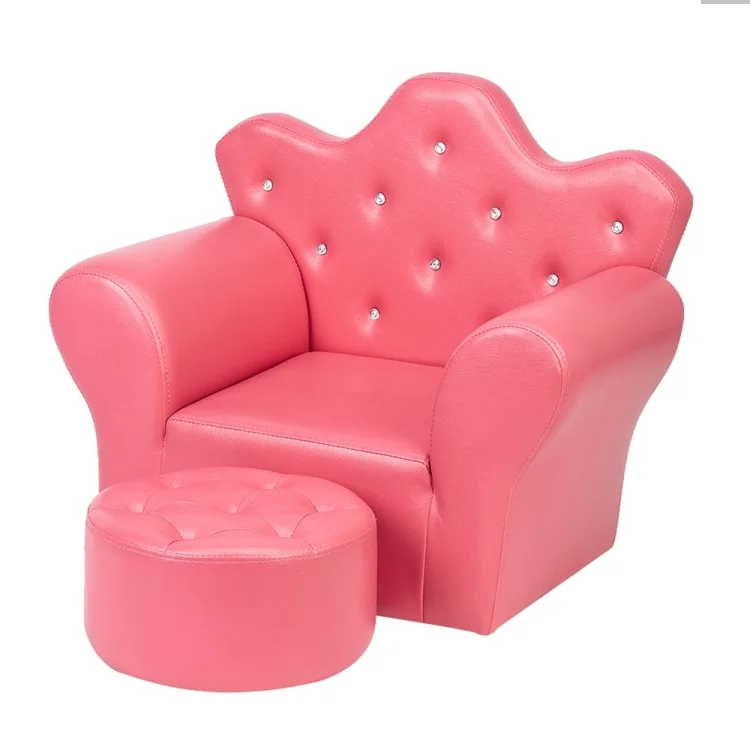 

Warehouse Imperial Crown Shape Children Single Sofa PVC Sofa