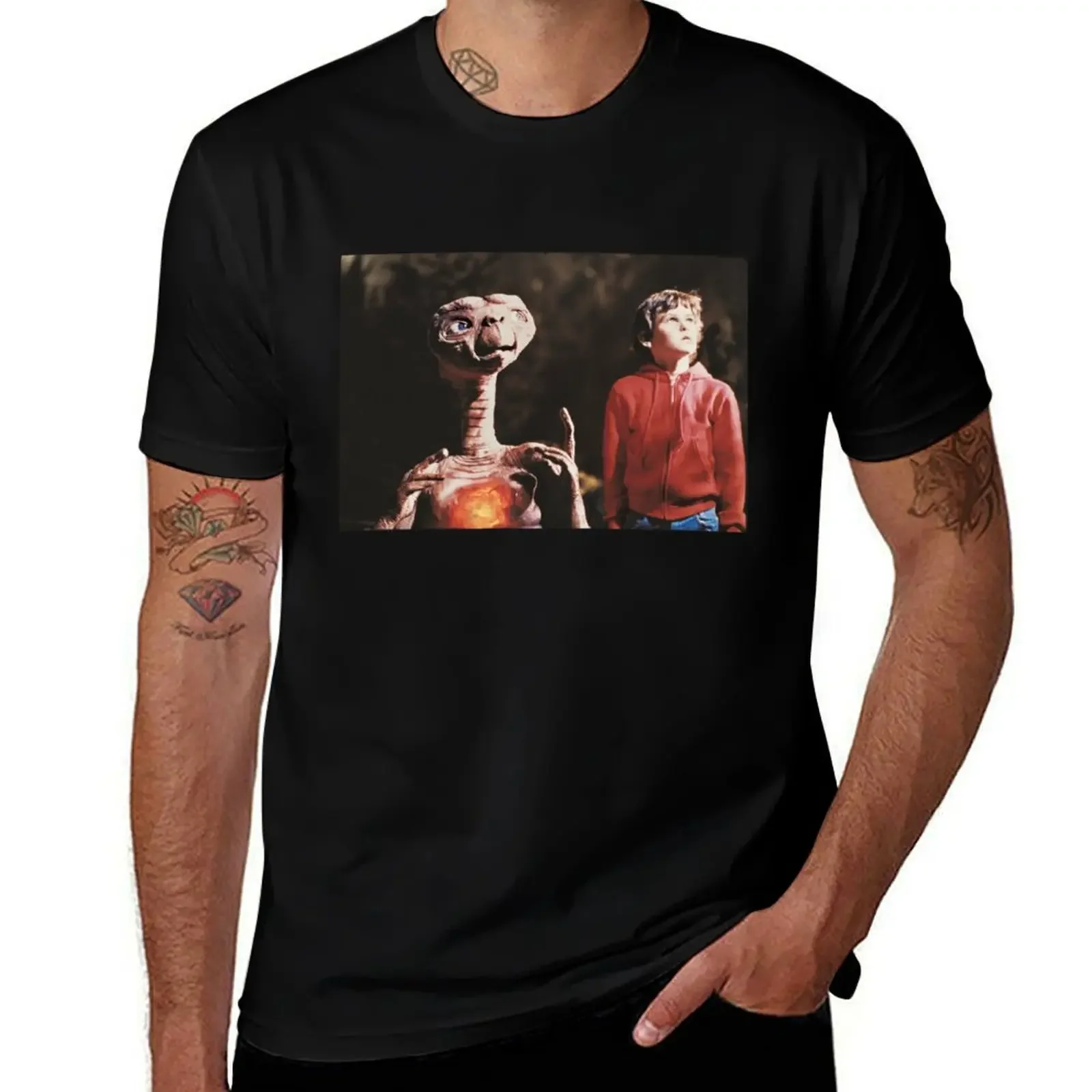 E.T. T-Shirt Breathable Mesh Panel T-Shirt(4XL 5XL 6XL No shipping)