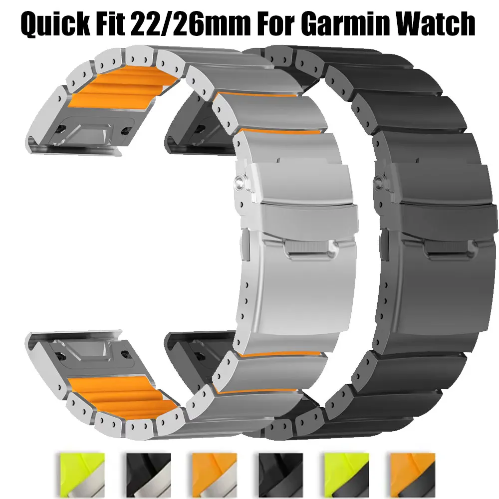 Quick Fit 22/26mm Armband für Garmin Fenix 8 51mm 7X Pro 6X Pro 5x Enduro 3 2 Instinct 2X Tactix 7 EPIX Forerunner 935 945 Correa